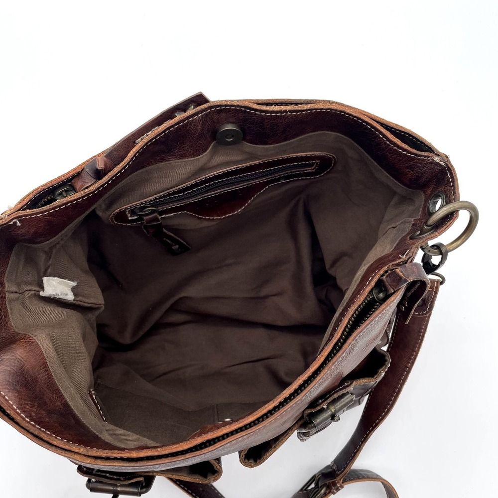 Bed StU 100%Genuine Leather Crossbody Messenger Satchel Cognac Dark Brown Travel - Picture 5 of 8